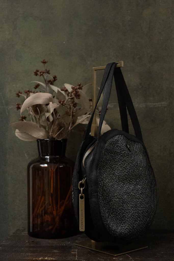 Caterina Lucchi - Made in Italy - Elettra Round Medium Bag - Olive Black - Firenze