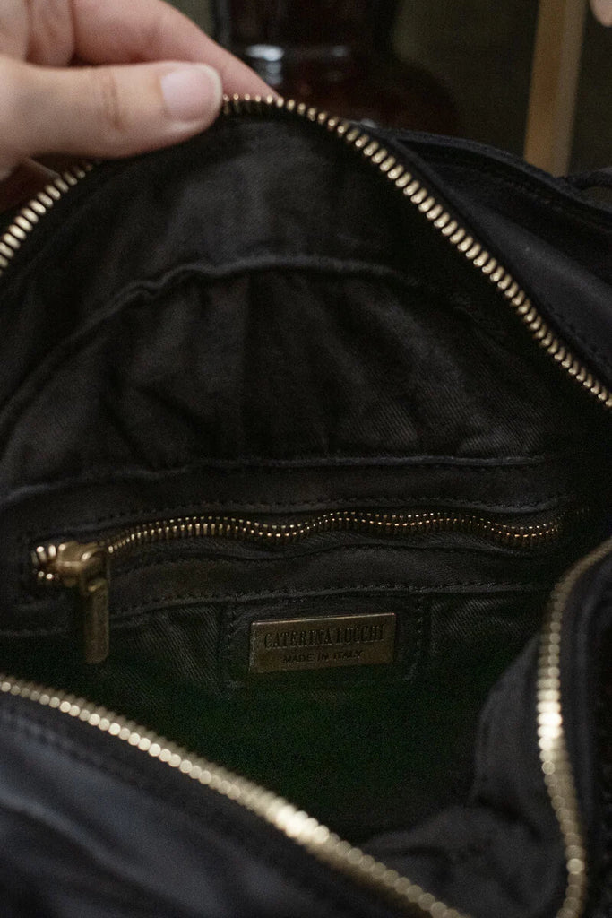 Caterina Lucchi - Made in Italy - Elettra Round Medium Bag - Olive Black - Firenze