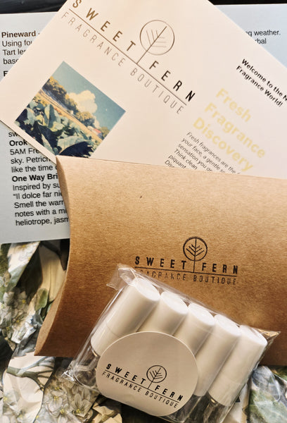 Sweet Fern Samples Discovery  -  FRESH   5 x 2ml Glass Atomiser  |    CHRISTMAS 2025 LIMITED EDITION