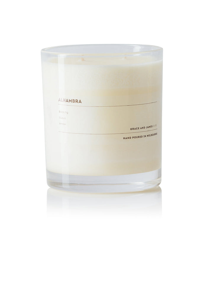 Grace and James- BARE Alhambra Black fig, Guava, Amber 80HR Candle